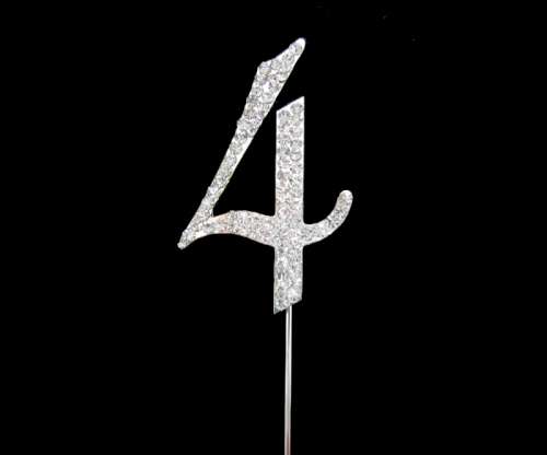 Large Diamante Number - 4 - Click Image to Close